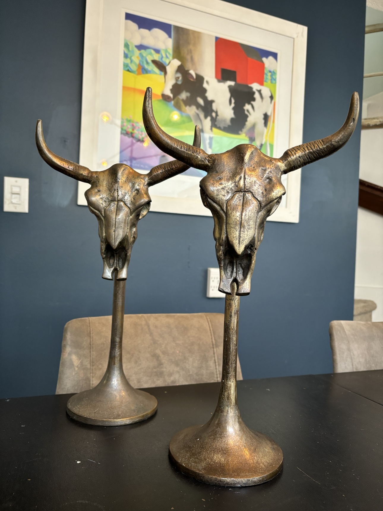Brass Bull Skull / Horned God Statues