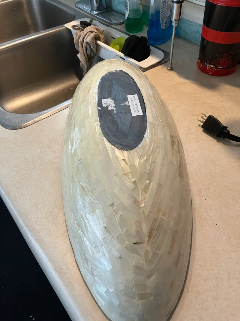 Large White Mother of Pearl Serving Dish image indicator(7)