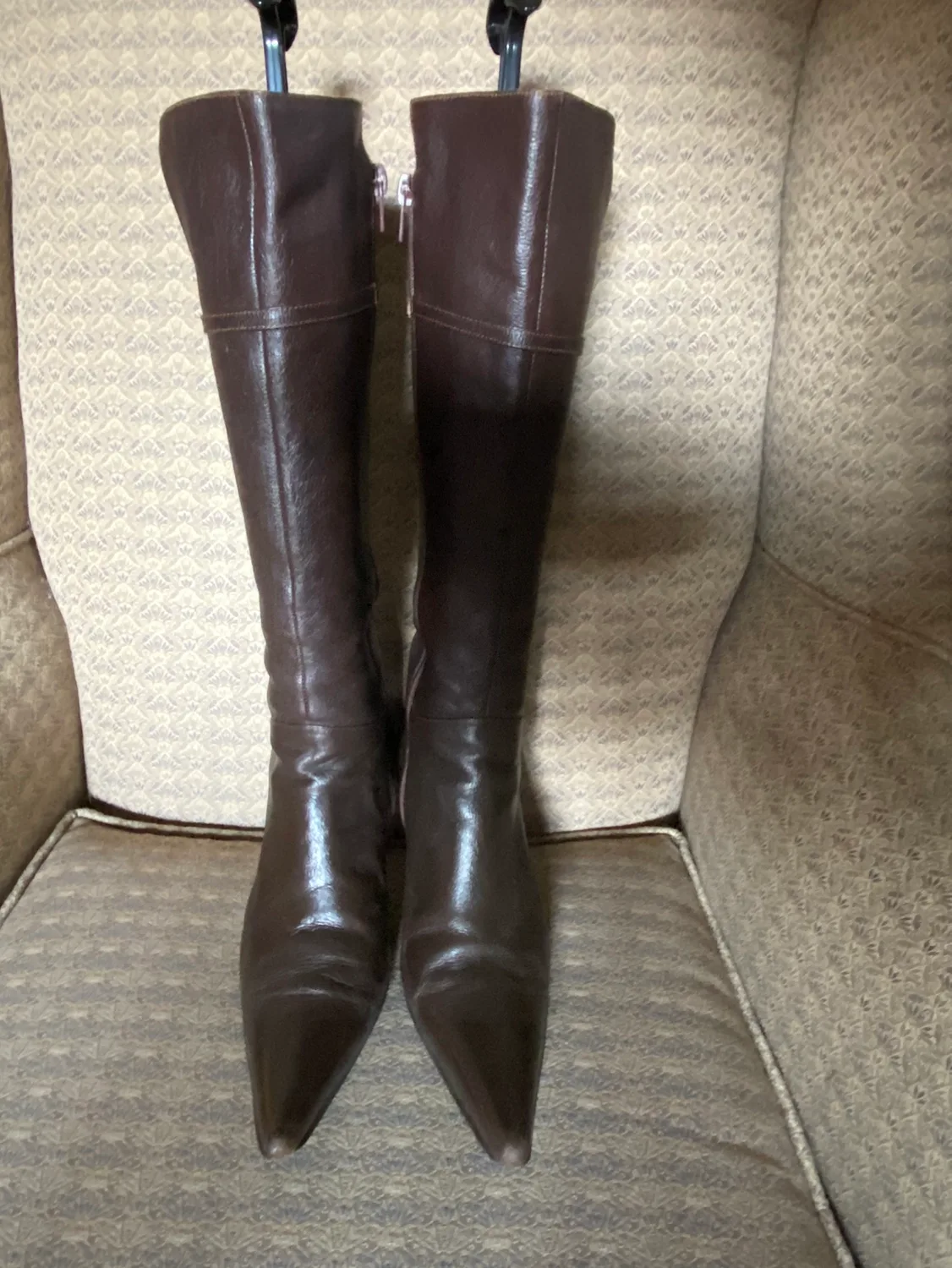 Brown Leather Boots 3” heel - Sz 7 image indicator(4)