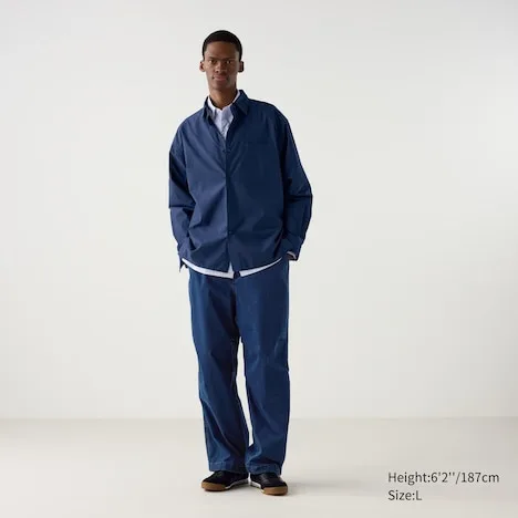 UNIQLO Men's Blue Jeans WIDE PARACHUTE PANTS image indicator(2)