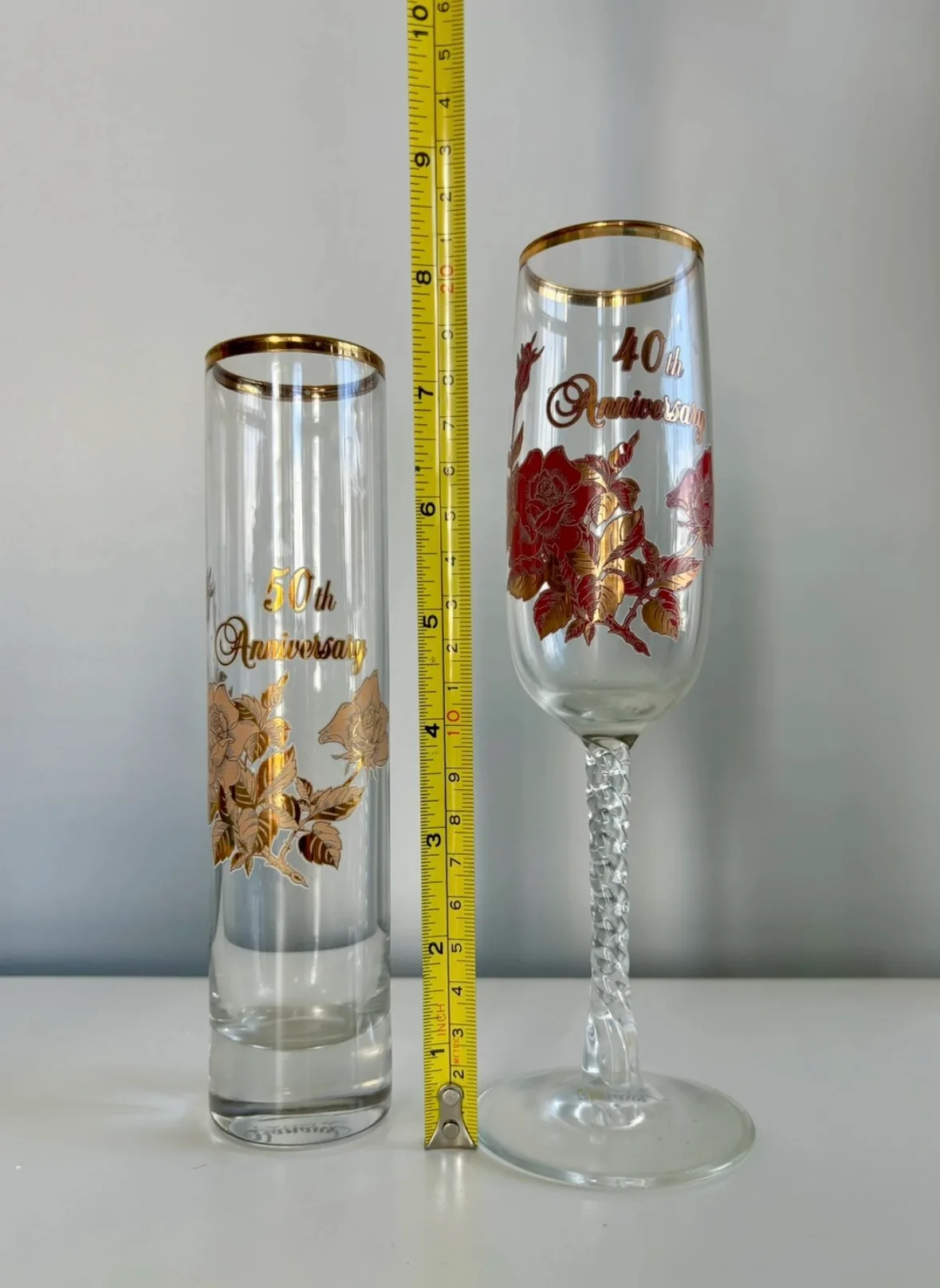 Set of Anniversary Champagne Glasses+Card image indicator(2)