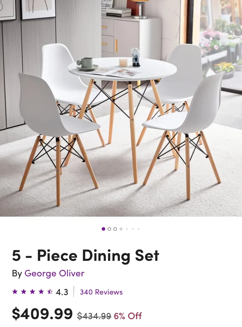 Eiffel Tower - 5 Piece Dining Set image indicator(8)