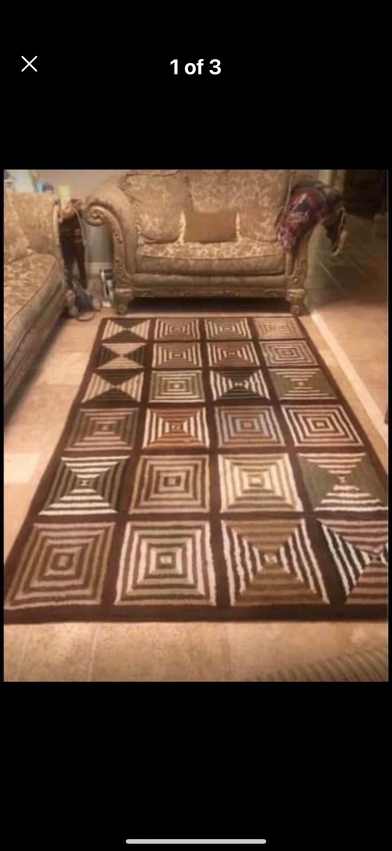 Brown wool mixed colour carpet 5’x 7 1/2
