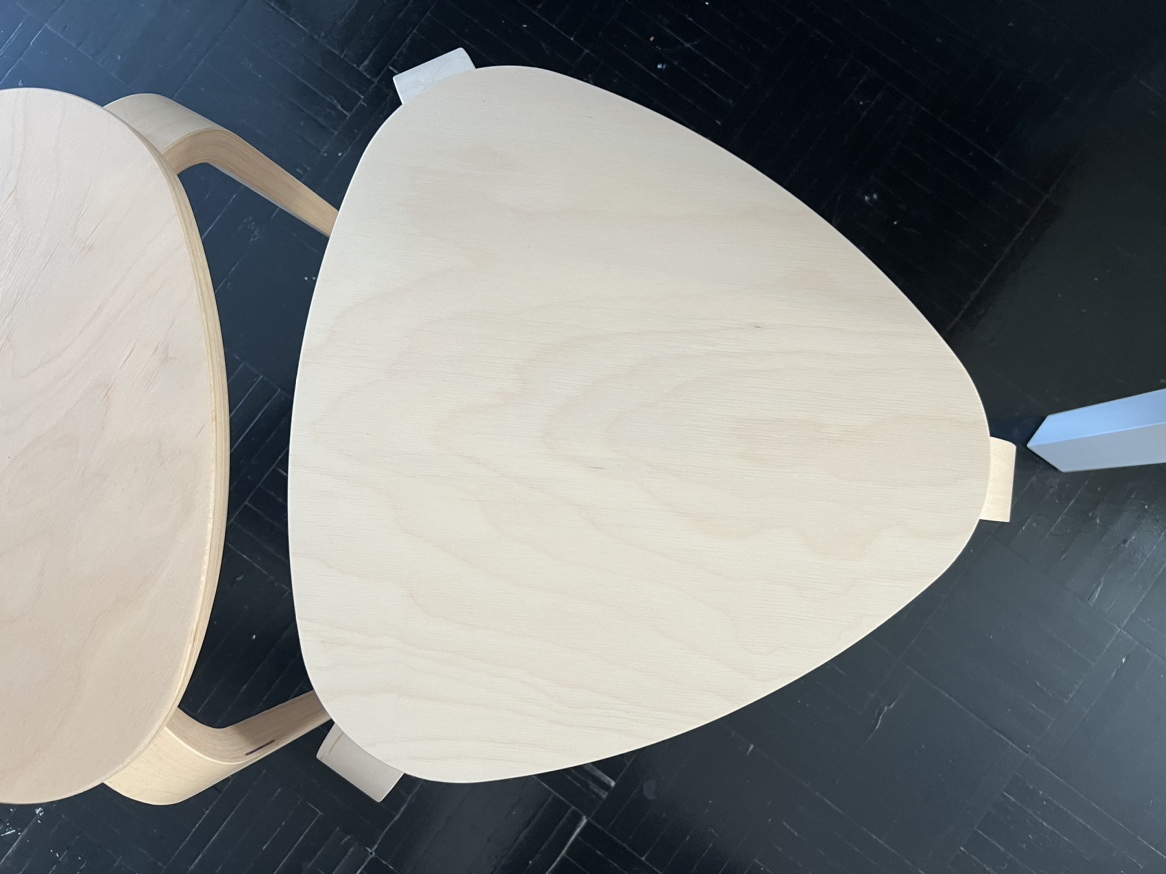 Set of 3 IKEA Triangular Wooden Stools - photo 3
