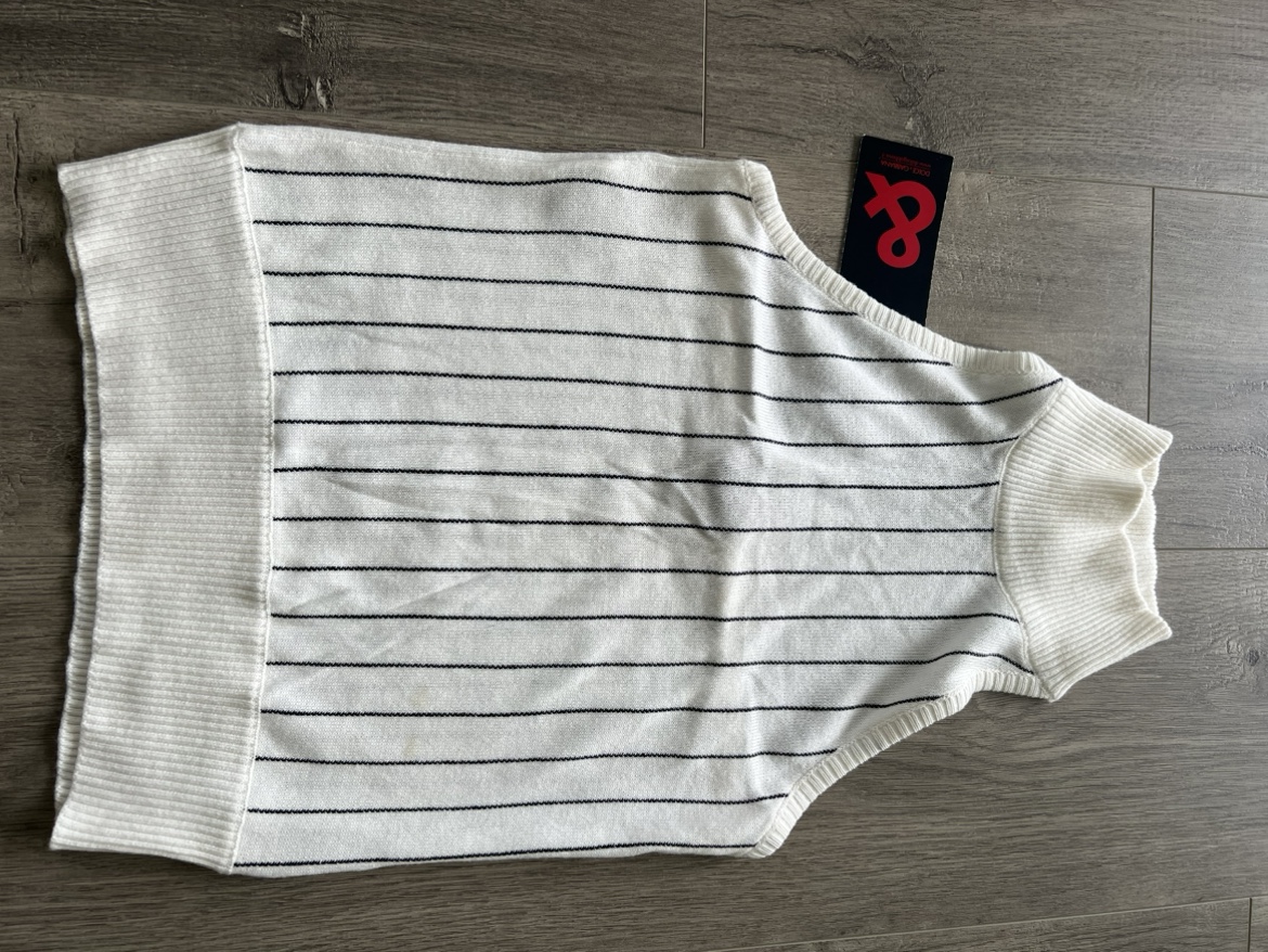 Dolce & Gabbana White Striped Sleeveless Sweater