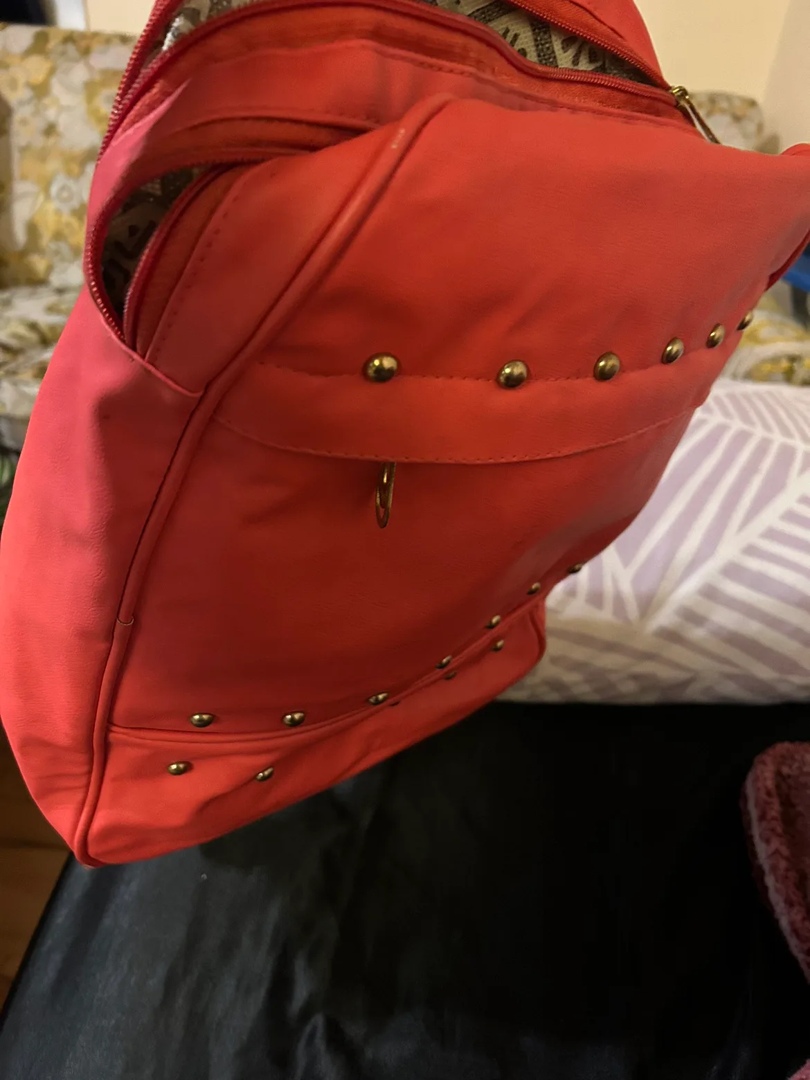 Pink Studded Backpack thumbnail