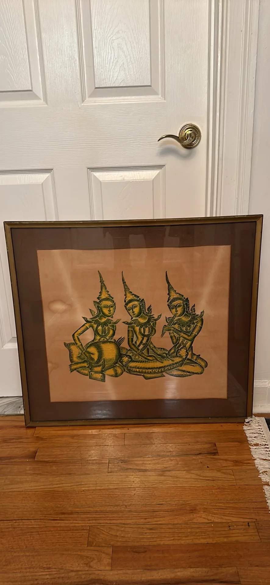 Framed Authentic Vintage Angkor Wat Temple Rubbings Art Print thumbnail