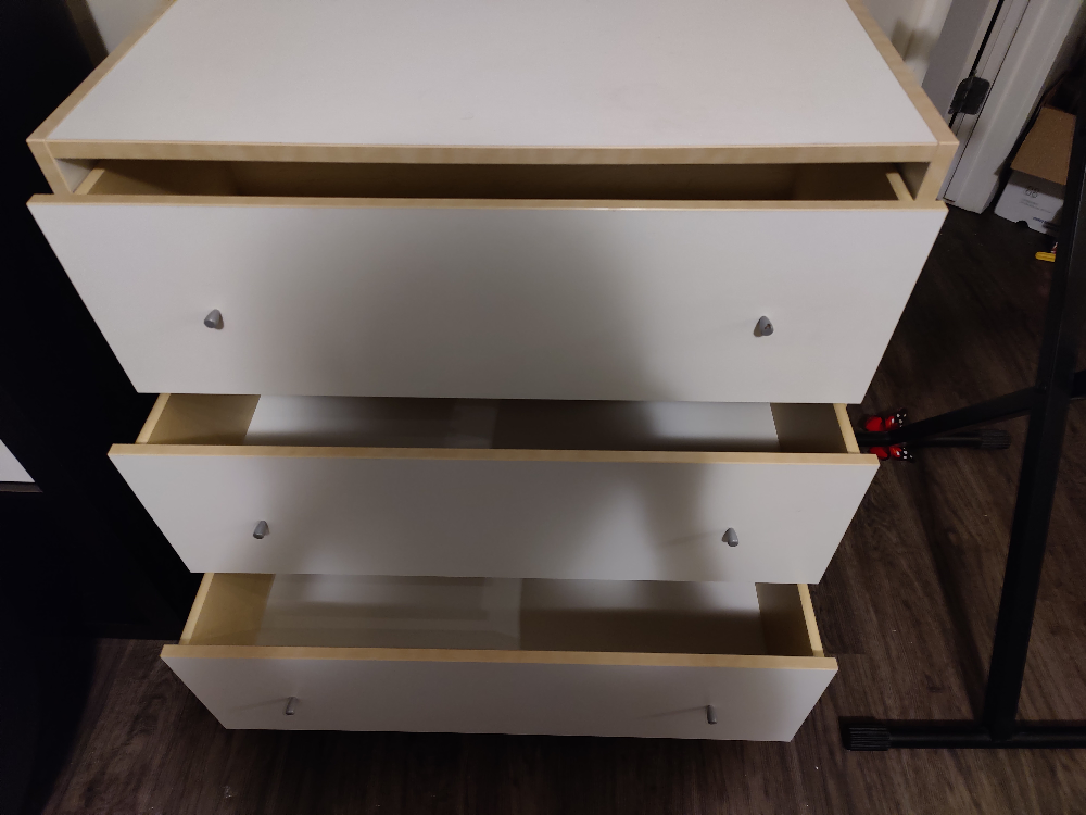 White Three Drawer Dresser - photo 3