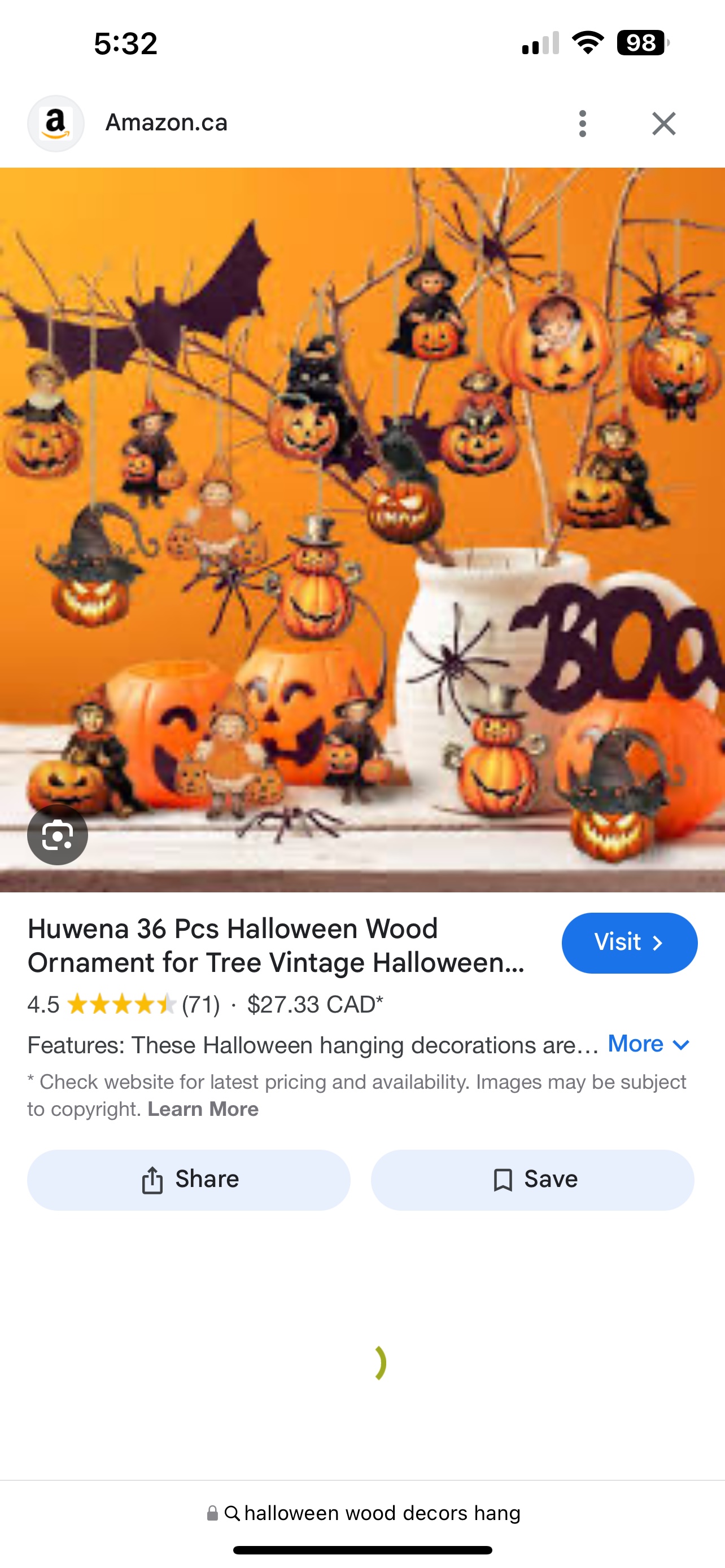 Halloween Tree Ornaments