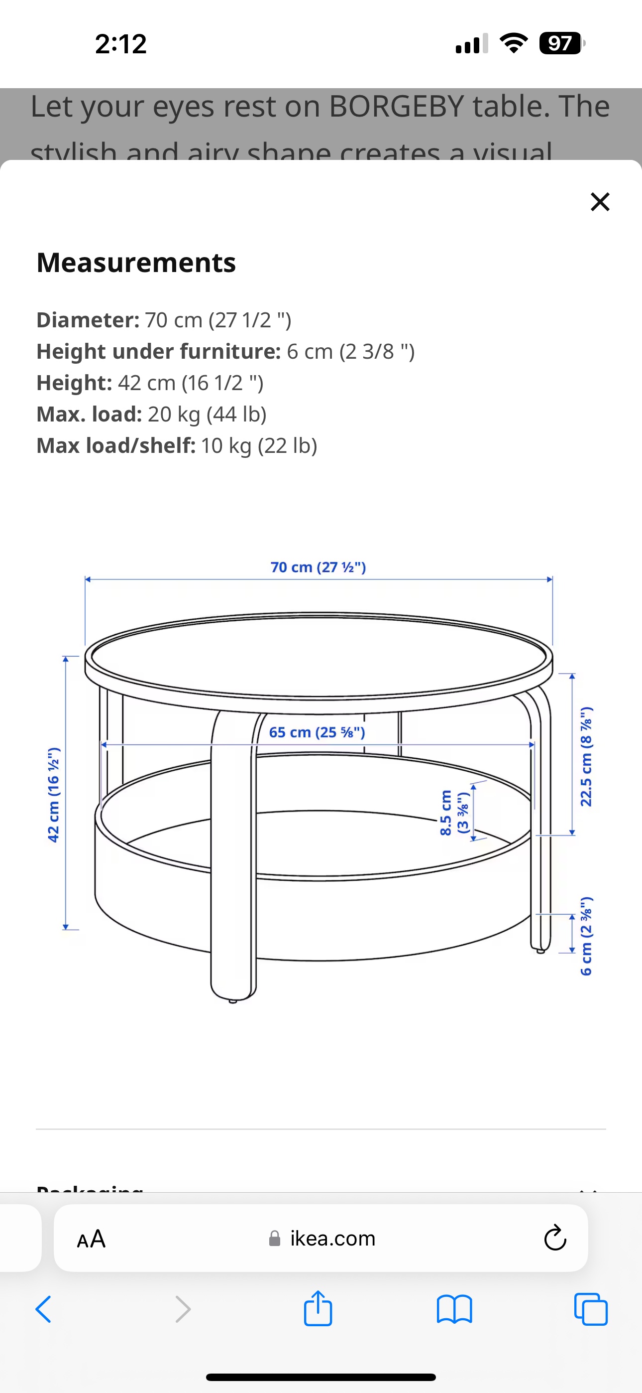 BORGEBY Black Round Coffee Table - photo 3