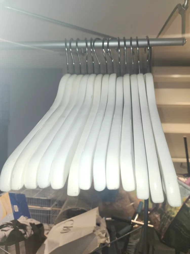 13 Wooden Clothes Hangers price firm. like new. price firm image indicator(2)