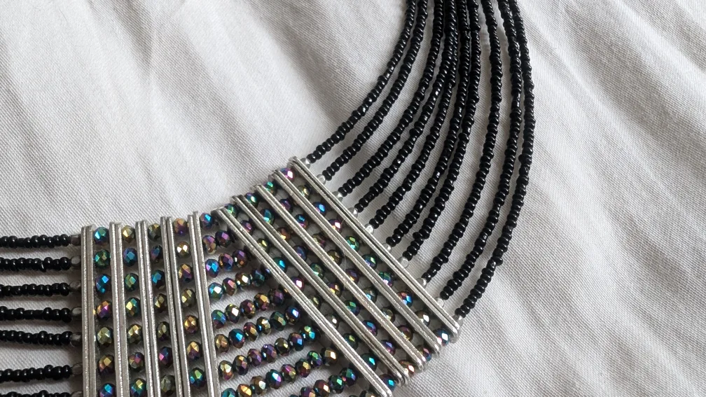 Black Multi-Strand Beaded Necklace image indicator(3)