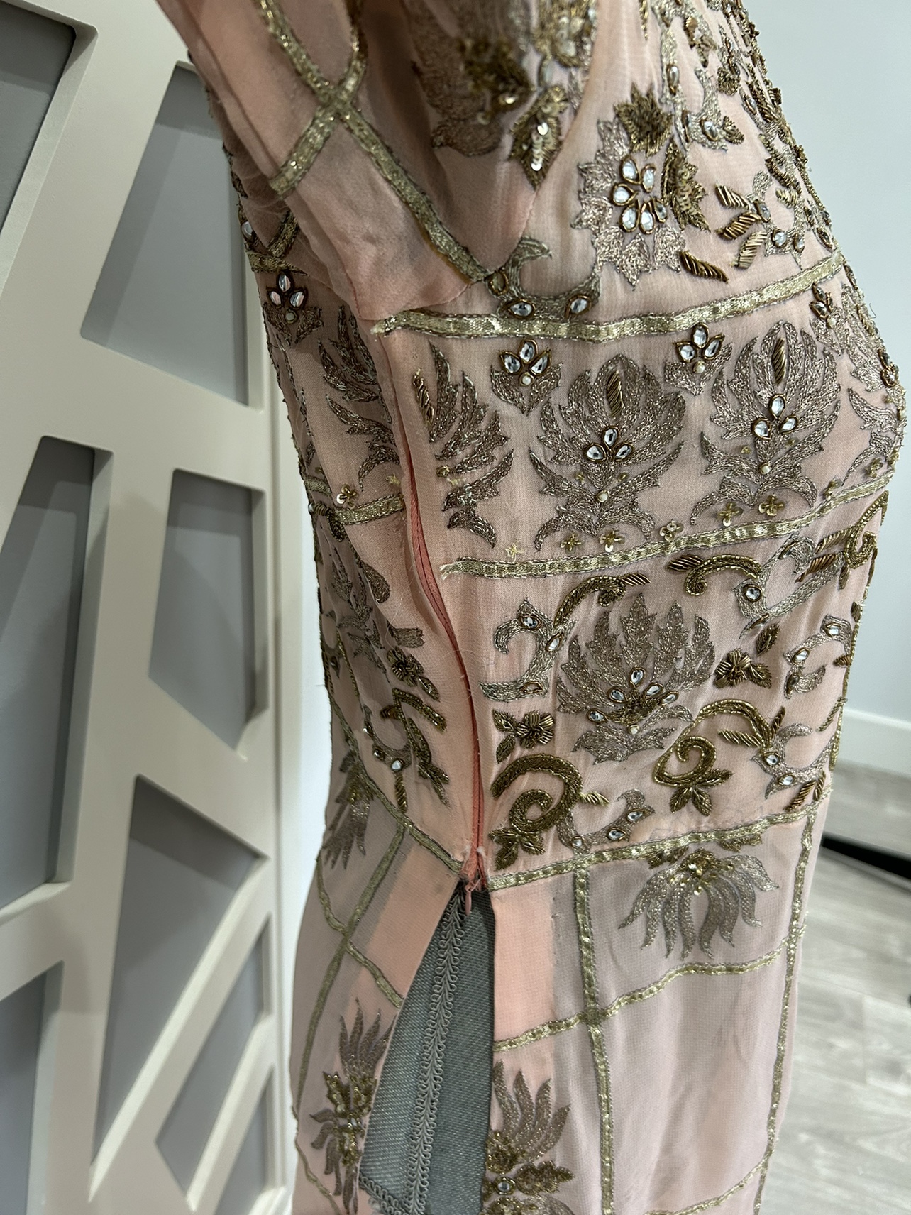 Peach Embroidered  Salwar Kameez with Dupatta - photo 5