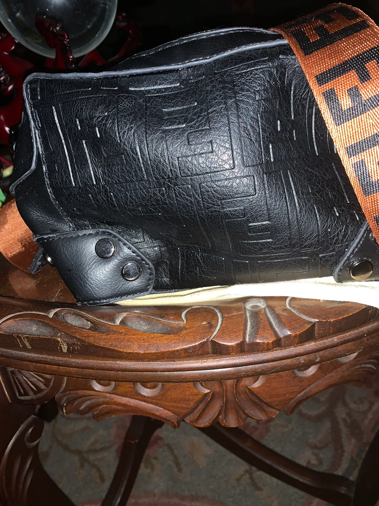 FF LOGO Black Handbag WITH CROSSBODY STRAP thumbnail
