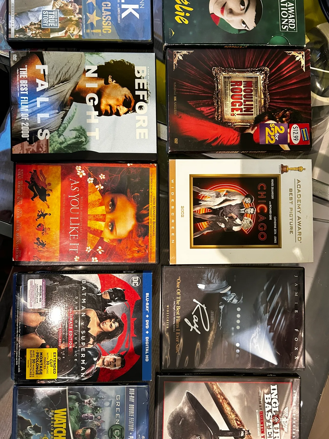 DVDs new and previously watched