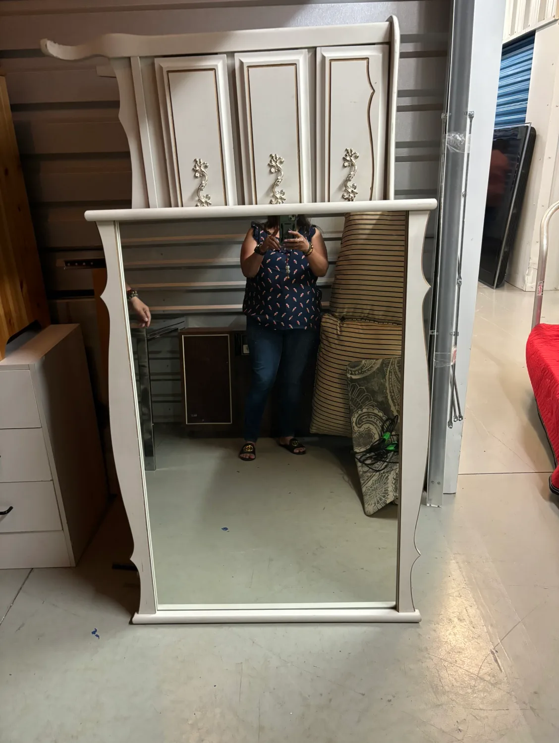White Dresser with Mirror image indicator(2)