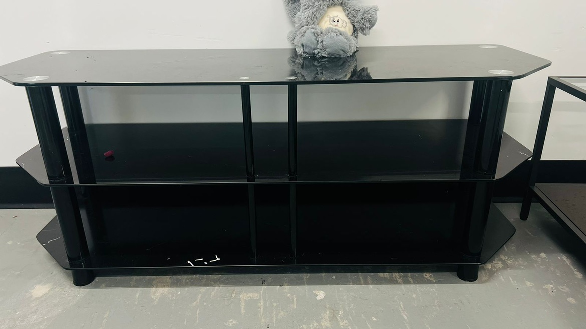 Black Glass TV Stand