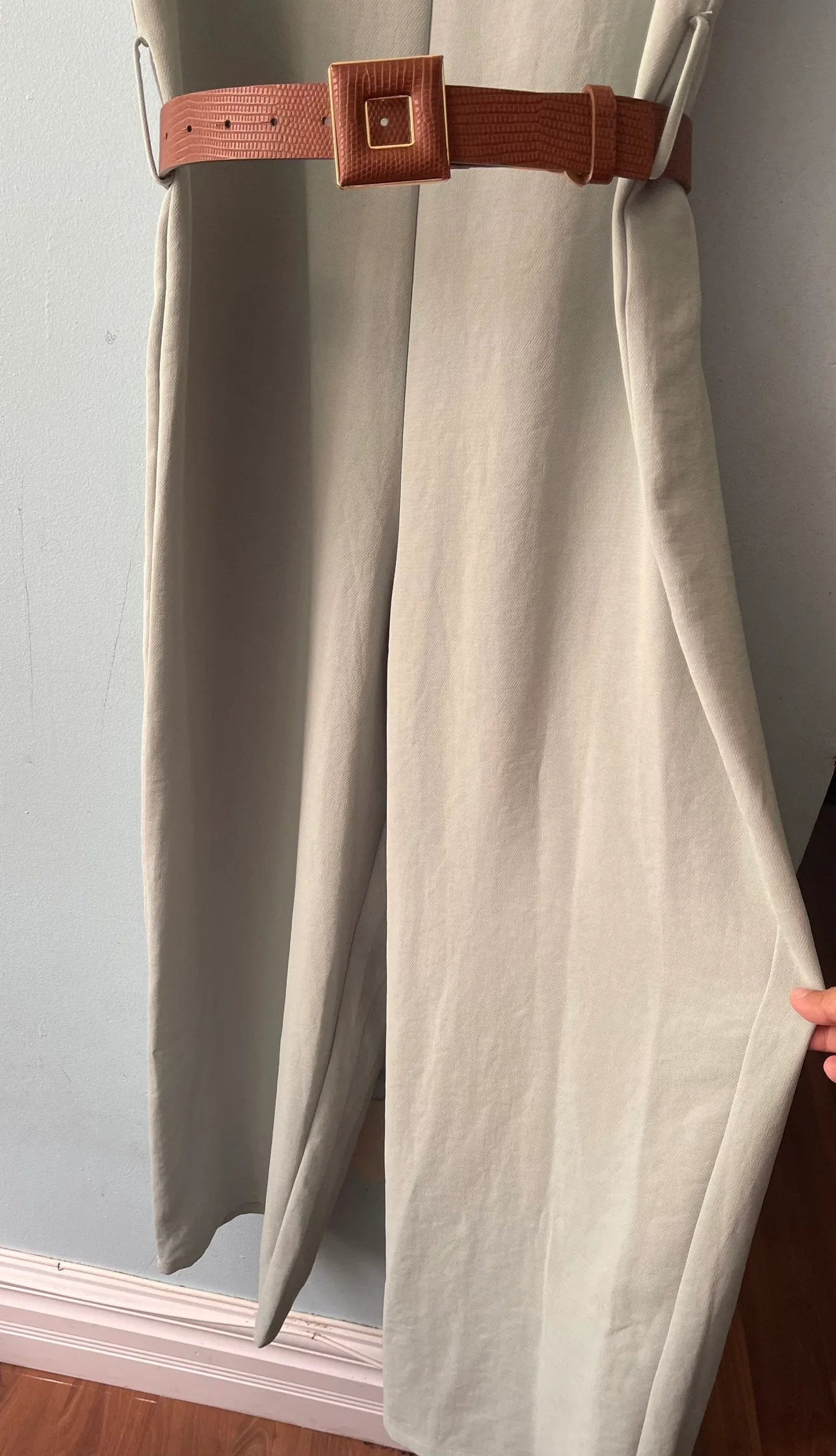 Zara Green Jumpsuit with Belt (Brand new) image indicator(2)