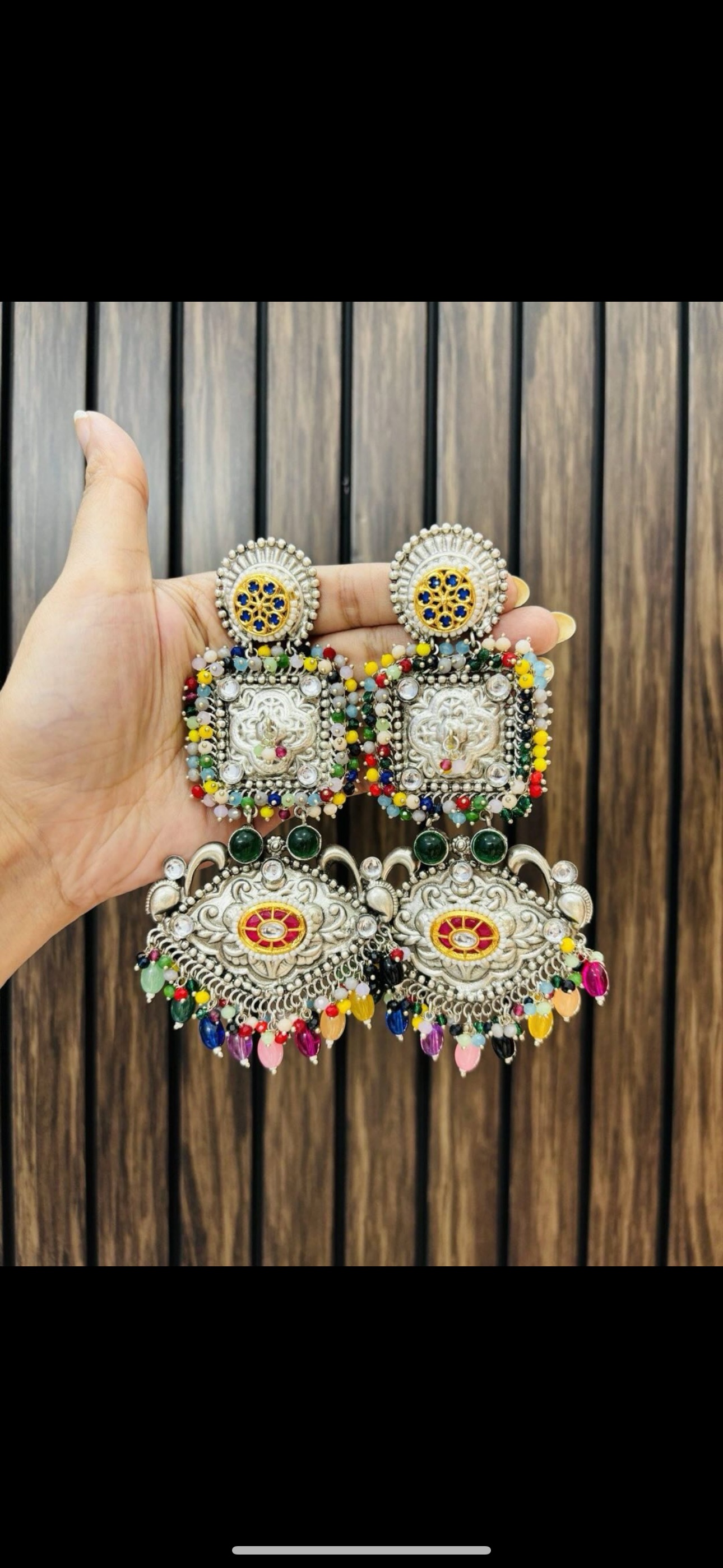 Oxidized Silver Earrings