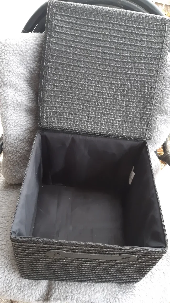 Black Woven Storage Bin image indicator(2)