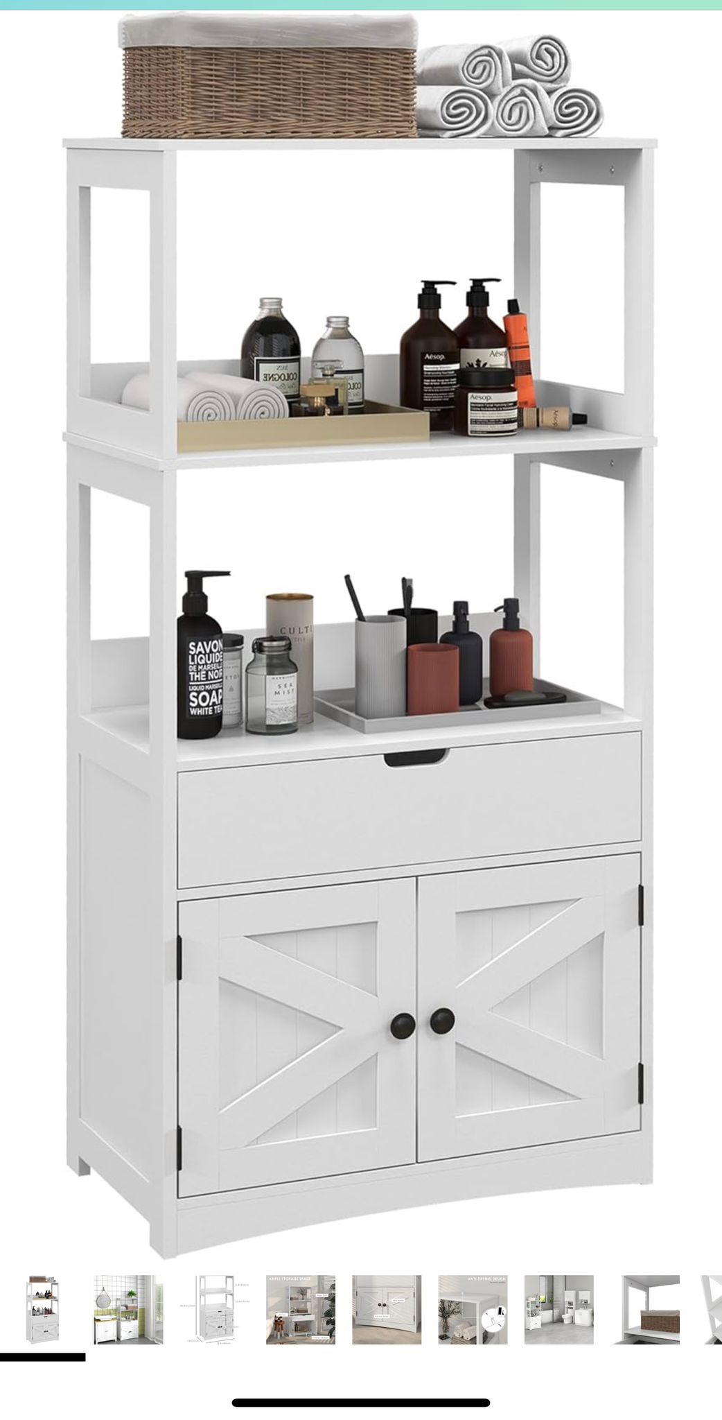 White Bathroom Storage Cabinet