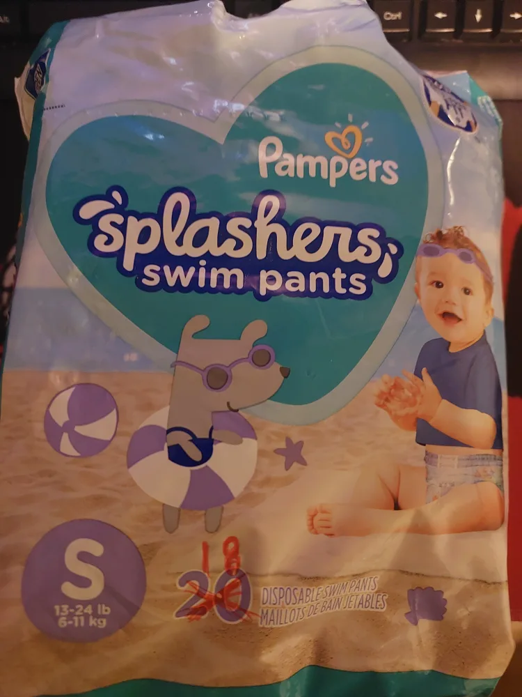 18 Pampers Splashers Swim Pants Size S (12-24 lb) 👶 thumbnail