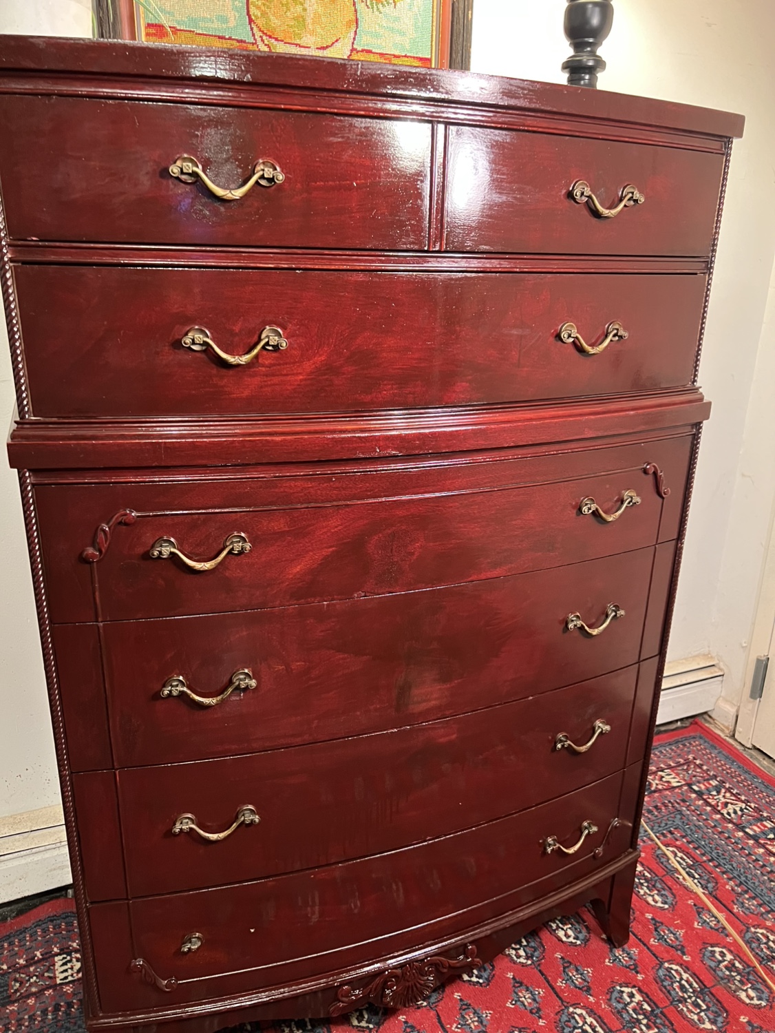 Vintage Red Mahogany 6 Drawers Dresser - Delivery Extra - photo 2