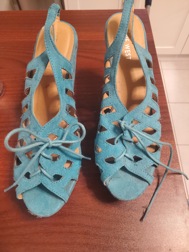Nine West Blue Wedge Heels
