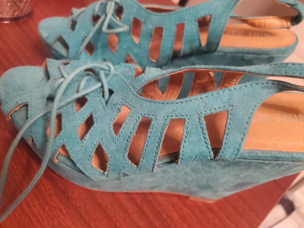 Nine West Blue Wedge Heels image indicator(2)