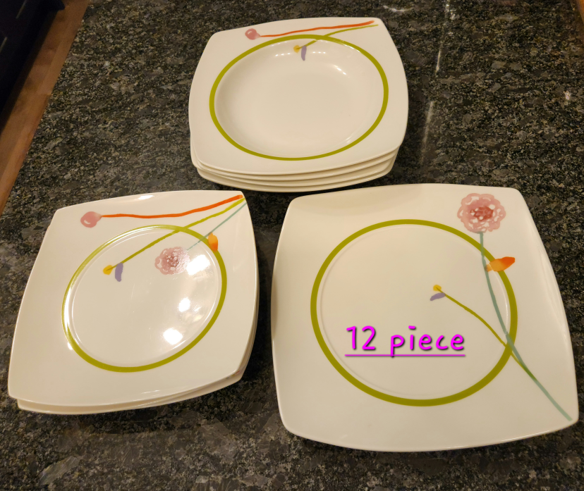 12 Piece Square Dinnerware Set