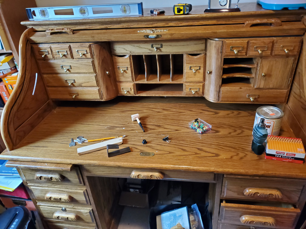 Solid Wood Rolltop Desk - photo 3