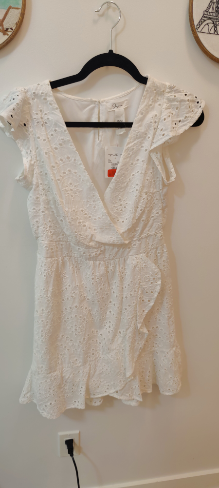 #Freecycle Cotton White Eyelet Dress