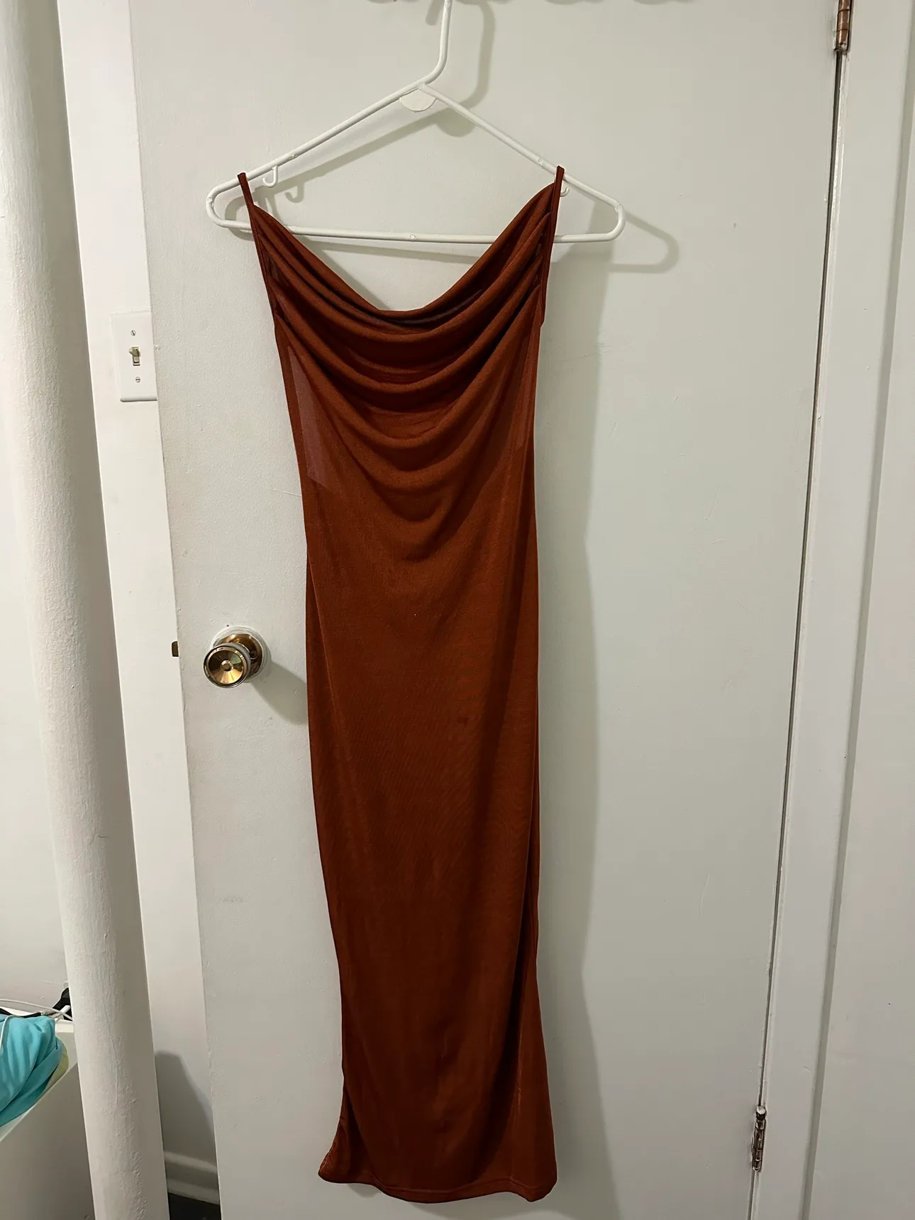 SHEIN Solid Tie Backless Ruched Dress image indicator(2)