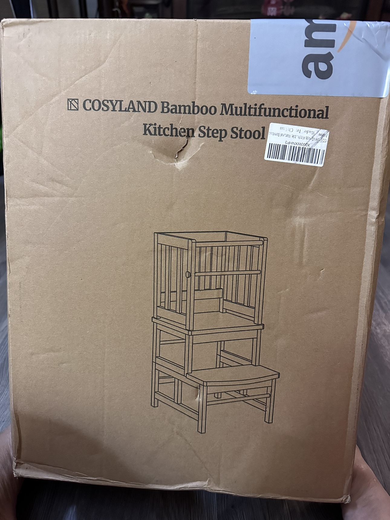 COSYLAND Bamboo Multifunctional Kitchen Step Stool - photo 3