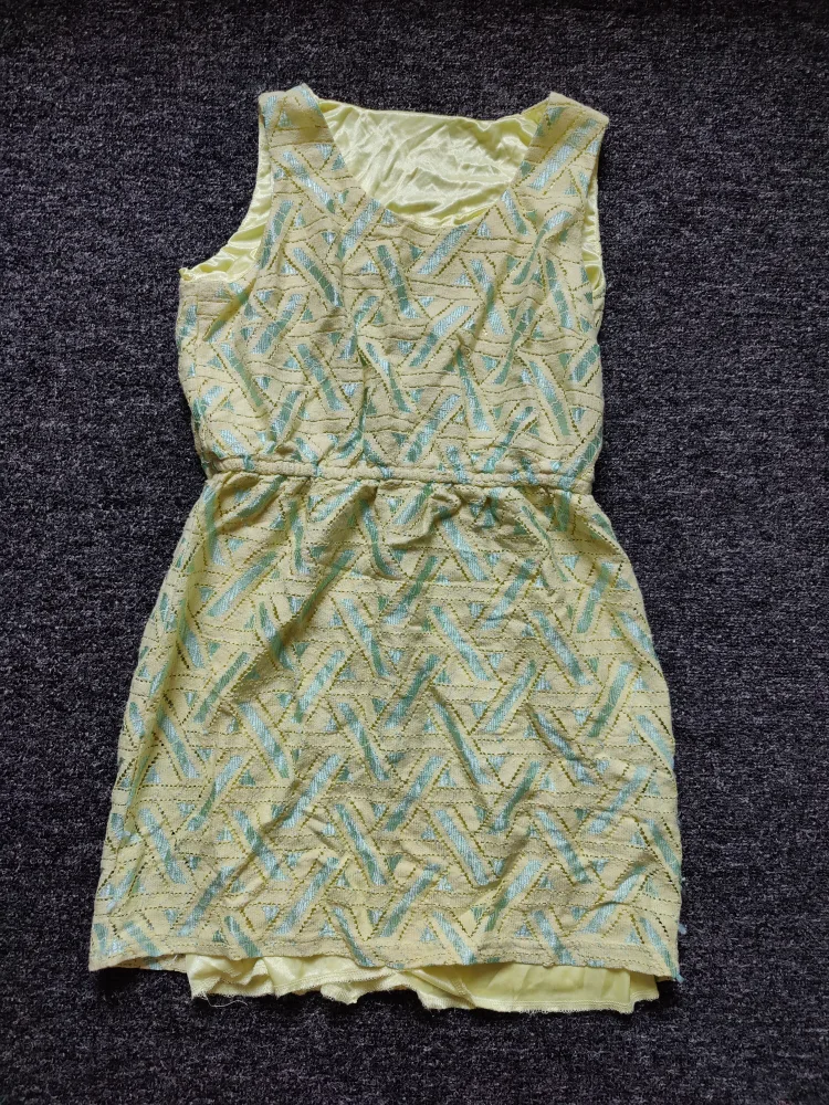 Yellow and Green Patterned Dress 👗 thumbnail