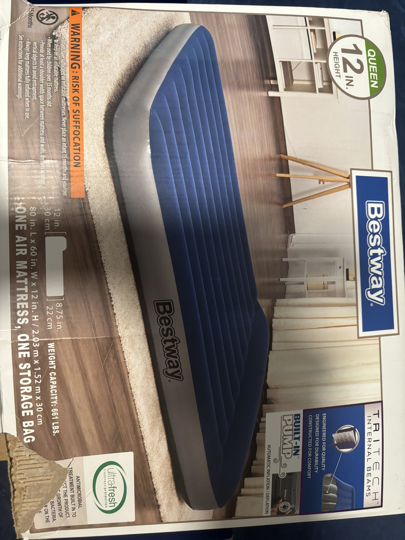 Bestway Queen Air Mattress with Built-in Pump - photo 3