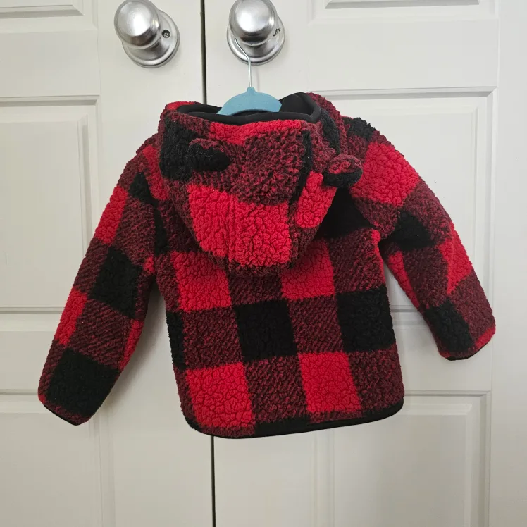 Joe Fresh Red & Black Plaid Hoodie image indicator(2)