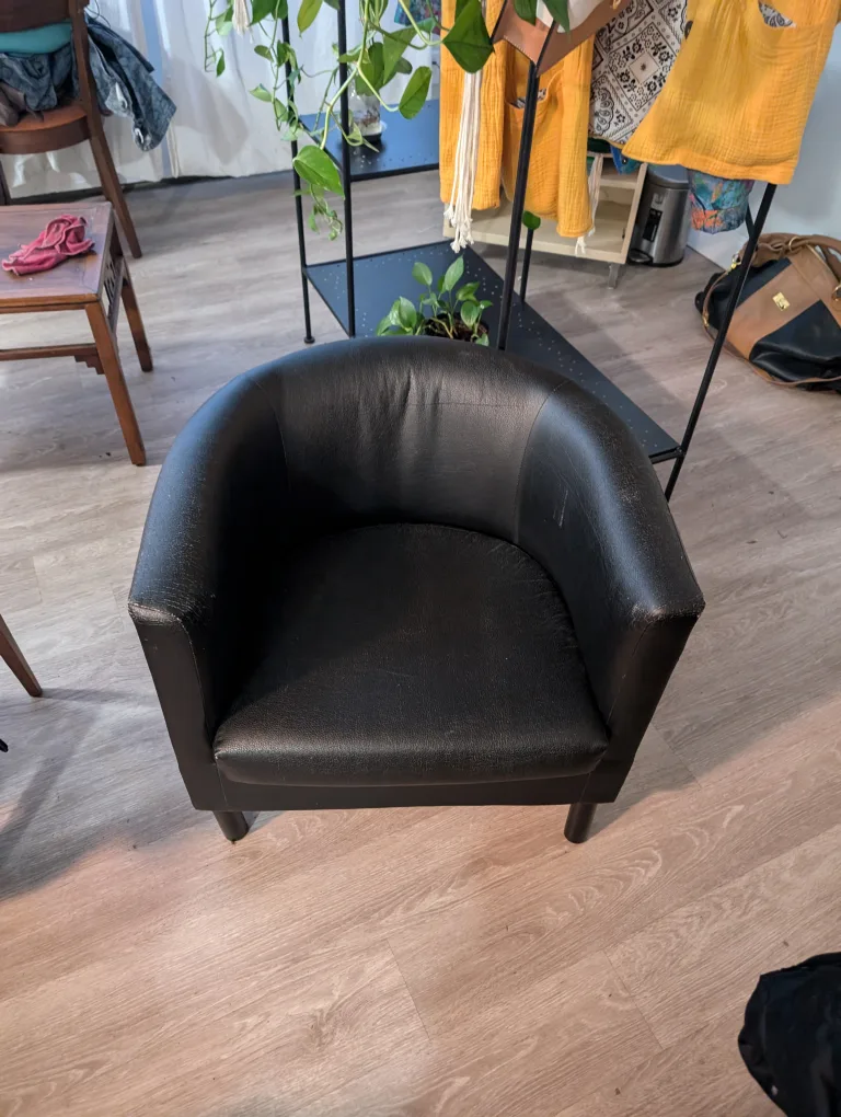 Black Cushioned Armchair