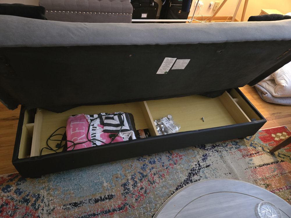 Grey Futon with Storage - photo 2