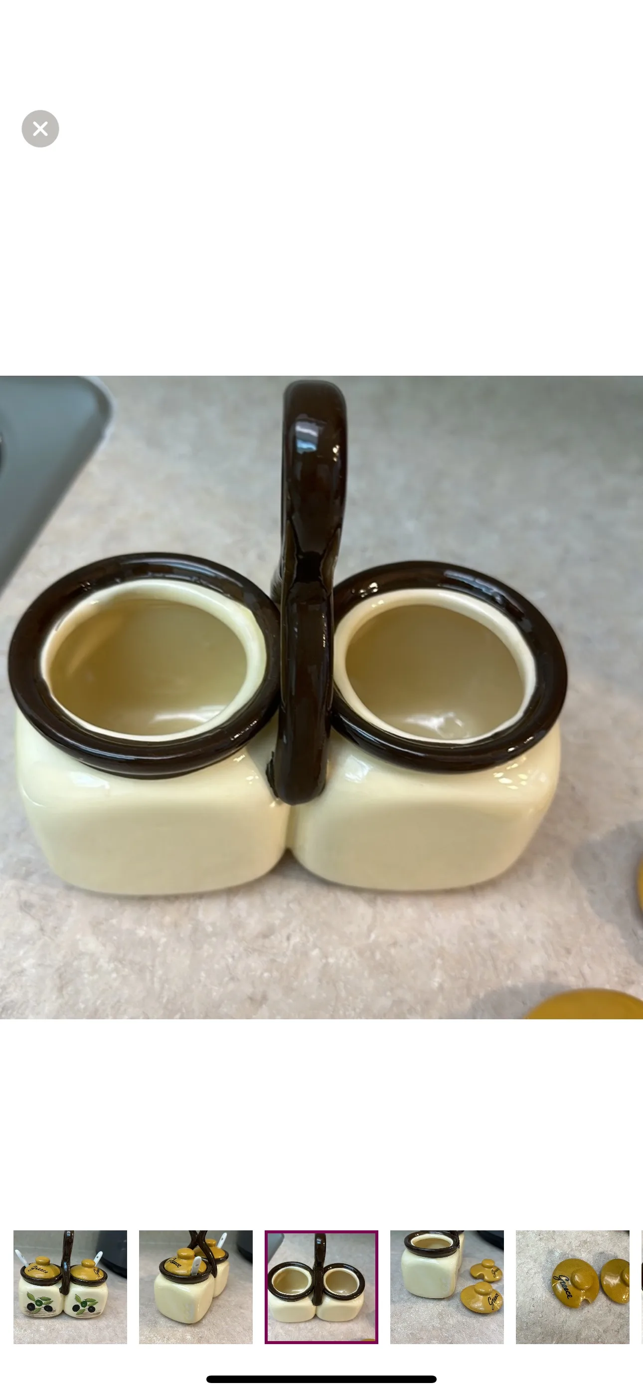 Vintage Jam Caddy with Spoons orange and Cream Double Caddy image indicator(8)