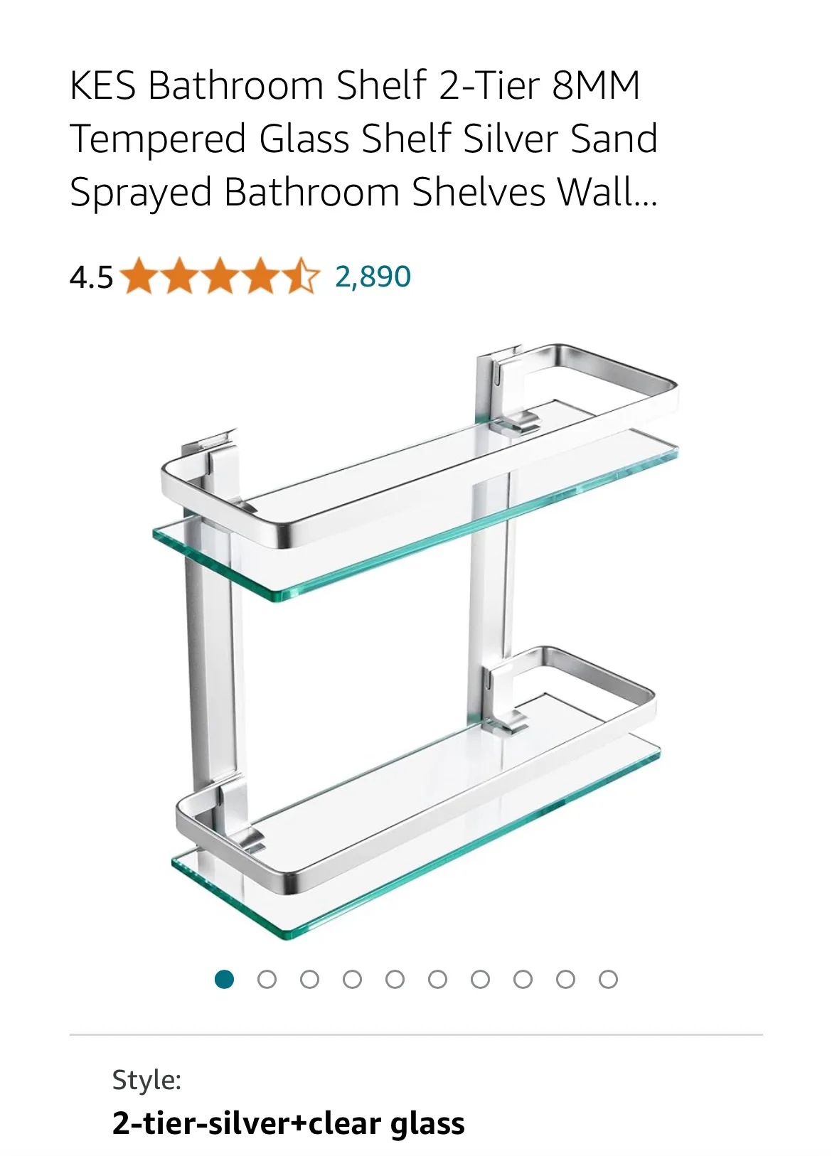 2-Tier Tempered Glass Bathroom Shelves image indicator(2)
