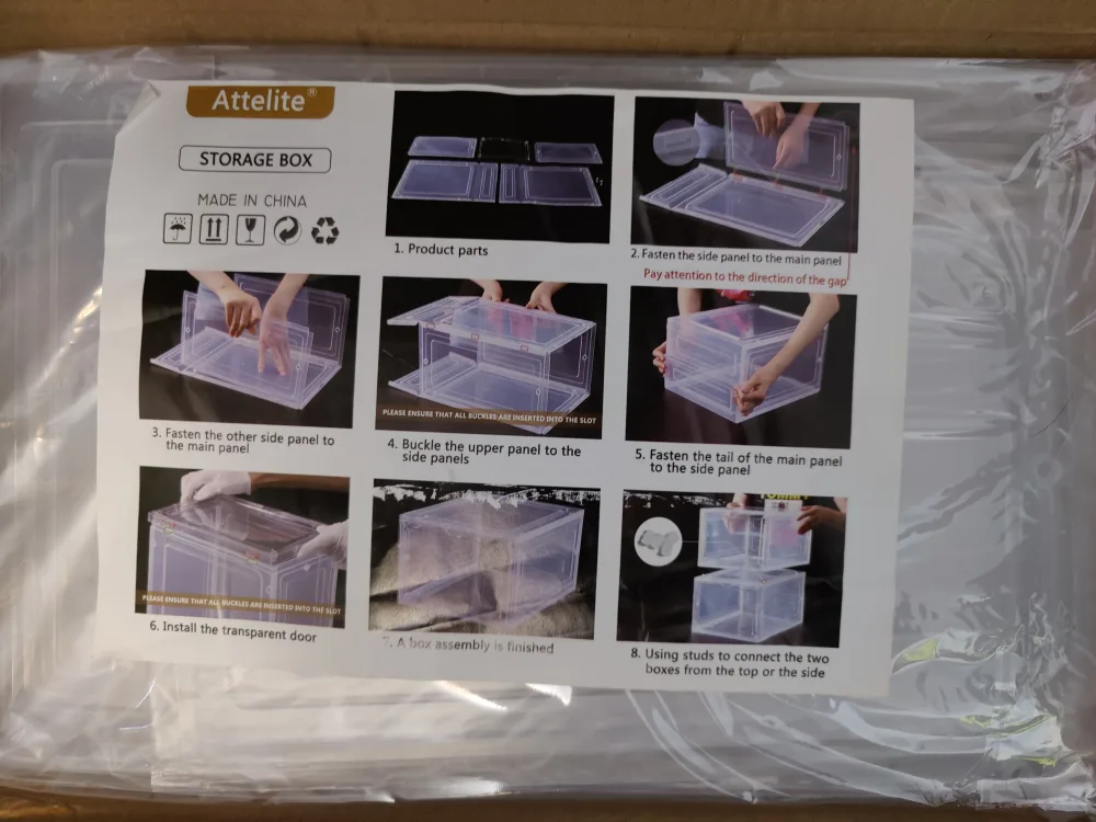 Attelite Drop Front Plastic Shoe Box image indicator(2)