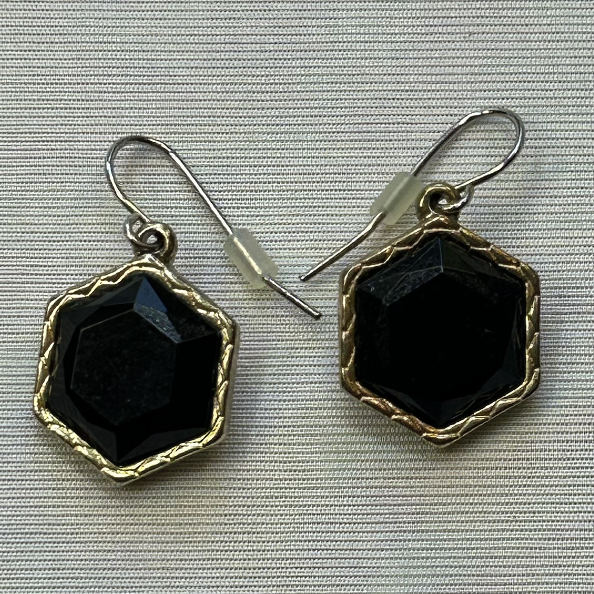 Vintage Y2K Geometric Onyx Necklace and Earrings Set - photo 4