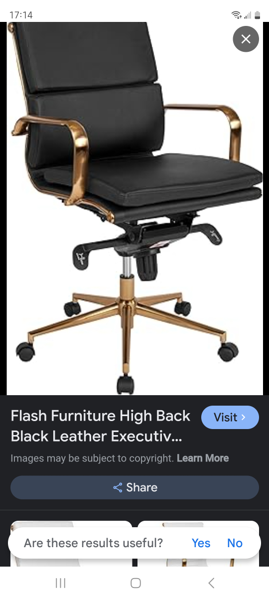 Executive Black and Gold Leather Office Chair - photo 5