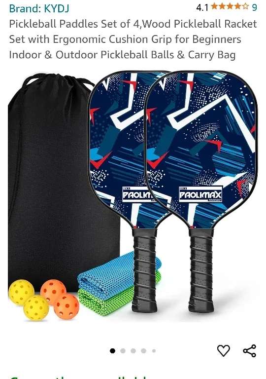 Pickleball Paddle Set with Balls and Bag thumbnail