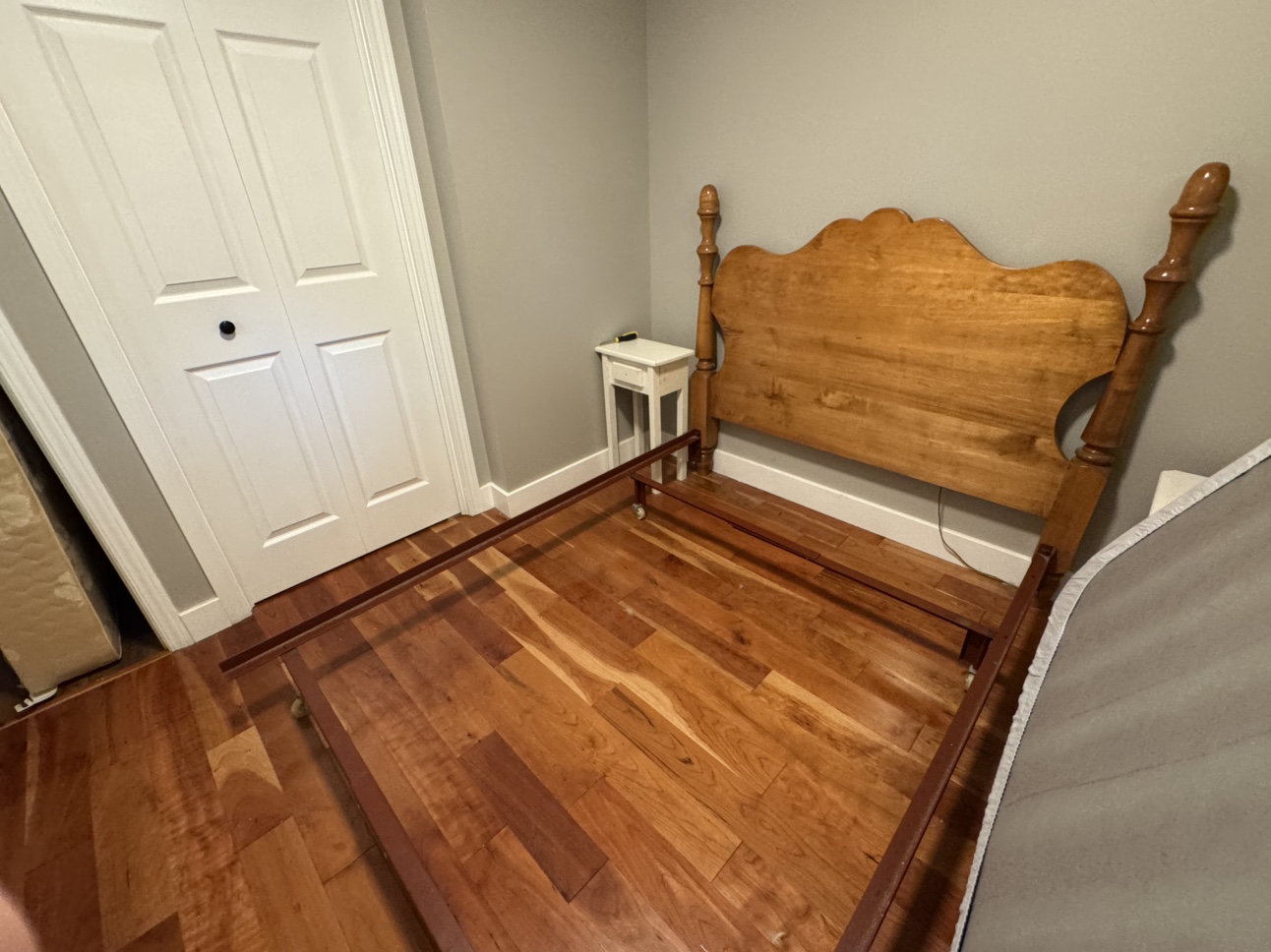 Vintage Handmade Double / Full Wooden Bed Frame