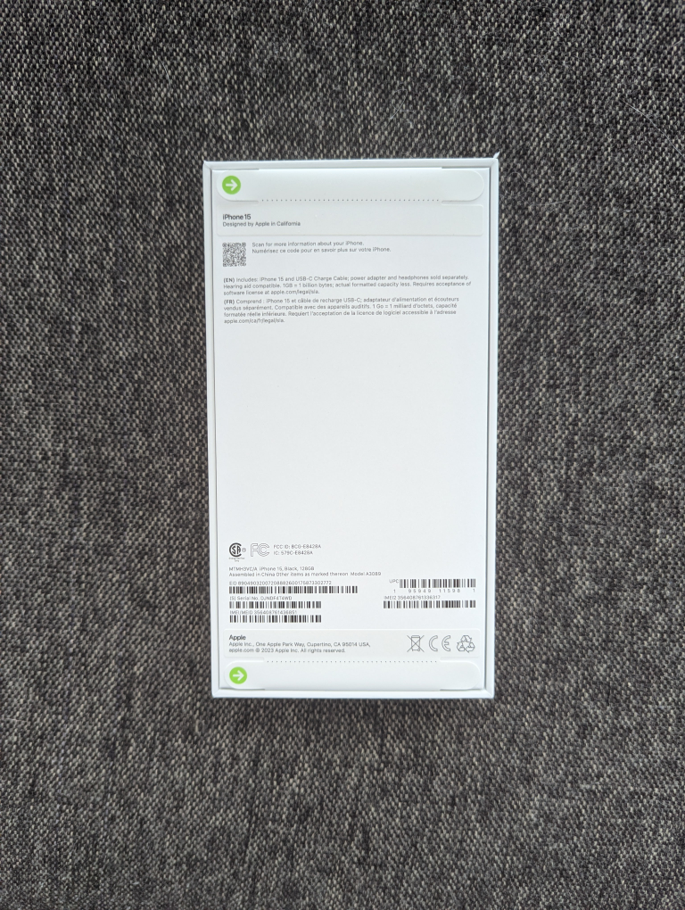 iPhone 15, 128Gb, Black, Brand New, Sealed box - photo 2