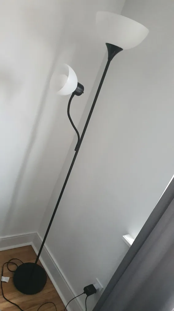 Black Floor Lamp with Two Shades thumbnail