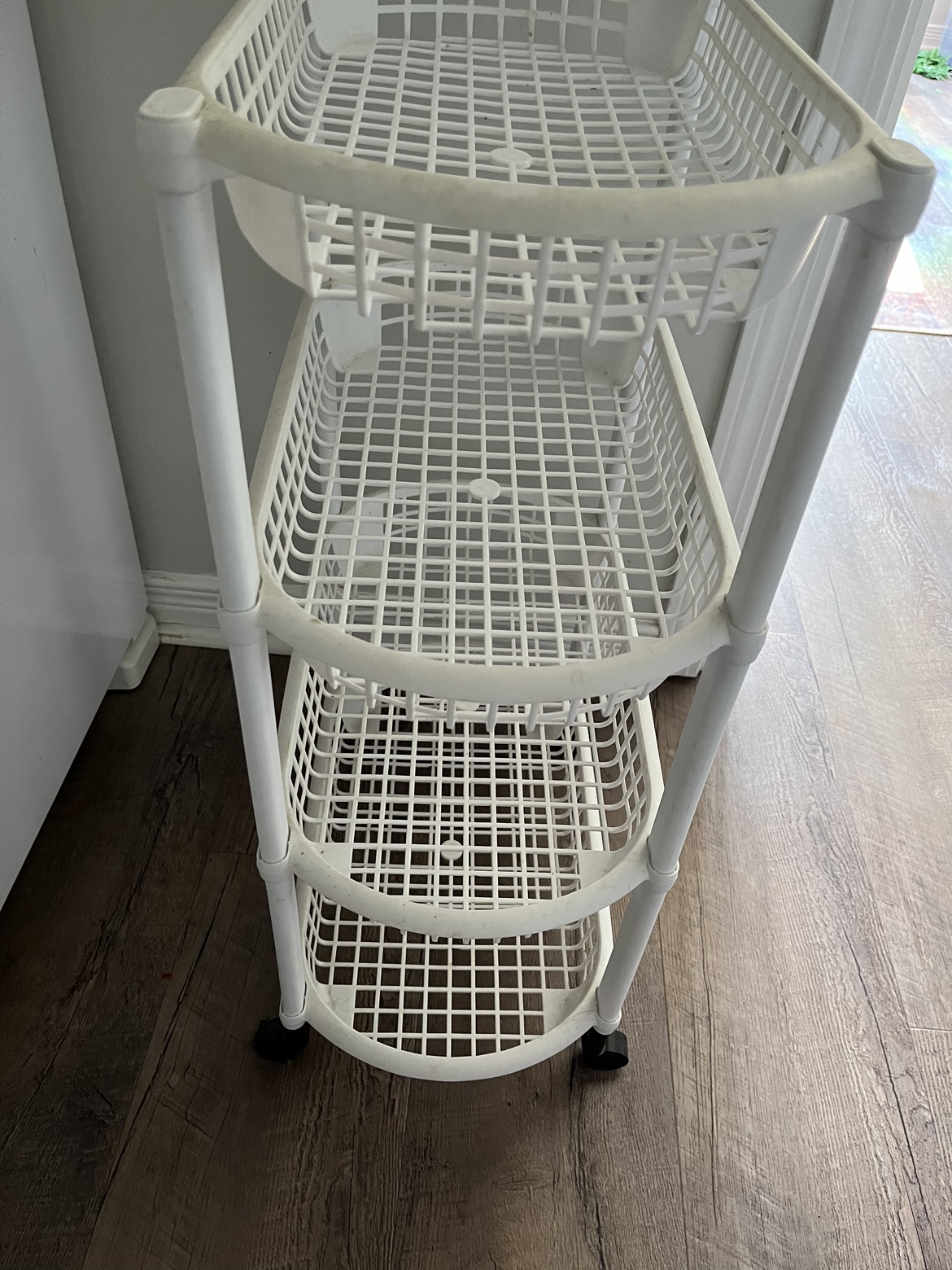 White 4 Tier Rolling Storage Cart - photo 2