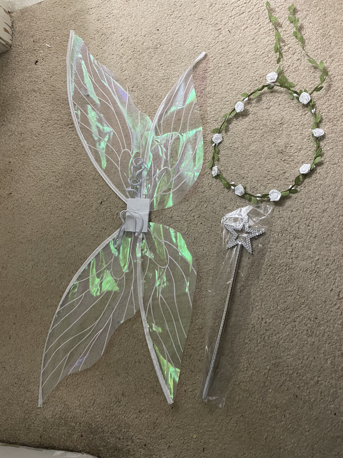 Fairy Costume (wings, wand, and flower crown)